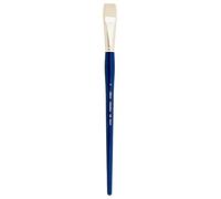 Silver Brush Limited Bristlon Bright Oil and Acrylic Paintbrush, Size 12 | Long Handle, Stiff Fine Point Synthetic Bristle, Lightly Textured Strokes, Maximum Paint Absorbency, Easel Painting