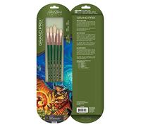 Silver Brush Limited GP-1050 Grand Prix Set, Oil Painting Brushes, Round, Flat, Bright, Filbert, and Xtra Long Filbert Brushes, Size 4, Long Handle, Set of 5 Brushes