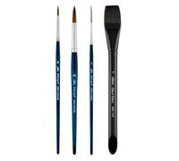 Silver Brush Limited JT-9911S Johnny Thomas Essential Watercolor Brush Set, 4pc Professional Paint Brush Set, Includes Various Natural and Synthetic Filament Watercolour Brushes, Short Handle