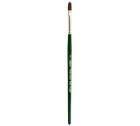 Silver Brush Limited Ruby Satin Filbert Oil and Acrylic Paintbrush, Size 8 | Short Handle, Fine Point Stiff Synthetic Mongoose Bristle, Superb Paint Absorbency, Soft-edged Strokes, Tabletop Painting