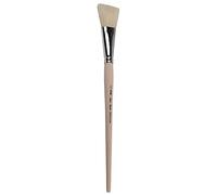 Silver Brush Limited Silver Jumbo White Hog Bristle Chisel Brush, 1 Inch | Oil, Acrylic, Long Handle, Medium Stiff Natural Filament, Textured Strokes, Mural, Plein Air, Large-Scale Painting