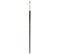 Silver Brush Limited Silverstone Bright Oil Brush, Size 4, Long Handle | Stiff Flagged Hog Bristle, Superb Paint Absorbency, Lightly Textured Choppy, Tight Strokes, Easel Painting