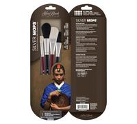 Silver Brush Limited SMS-5599S Silver Mops Mop Variety Set, 4pc Professional Paint Brush Set, Short Handle Round and Oval Mop Brushes, Soft Natural Bristle Watercolour, Acrylic, and Oil Paint Brushes