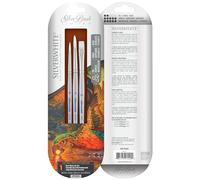 Silver Brush Limited SW-1520S Silverwhite Basic Watercolor Set, 3pc Professional Paint Brush Set, Bright and Round Japanese Synthetic Filament Acrylic and Watercolour Brushes, Short Handle