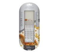 Silver Brush Limited Ultra Mini Basic Miniature Detail Brush Set, Acrylic and Watercolor Brushes, Short-Handle Art Brushes, 6-Piece Set