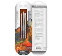 Silver Brush Limited UMS-2450S Ultra Mini Lettering Set, 4pc Model and Miniature Painting Detail Brushes, Premium Synthetic Japanese Filament Acrylic Paint Brush Set, Ergonomic Comfort Grip Handle