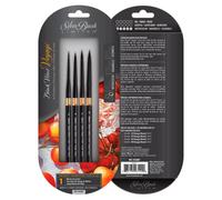 Silver Brush Limited WC-3124ST Black Velvet Voyage™ Master Travel Set, 4pc Professional Paint Brush Set, Natural Squirrel Hair and Synthetic Mix Blend Filament Round Watercolour Brushes, Short Handle