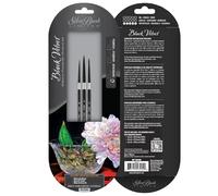 Silver Brush Limited WC-3204S Black Velvet Watercolor Round Set, 3pc Professional Paint Brush Set, Natural Squirrel Hair and Synthetic Mix Blend Filament Round Watercolour Brushes, Short Handle