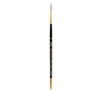 Silver Brush Renaissance Script Liner Short Handle Series 7107S Size 0, Pure Kolinsky Sable Hair, Black, 18x1x1 cm
