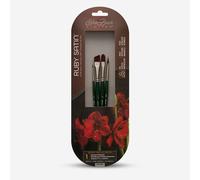 Silver Brush : Ruby Satin : Synthetic Brush : Short Handle : Basic Set of 4