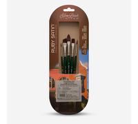 Silver Brush : Ruby Satin : Synthetic Brush : Short Handle : Foundation Set of 5