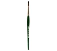 Silver Brush Series 2500S Ruby Satin Round Brush with Short Handle, Stiff Synthetic Filaments, Hunter Green, Size 10