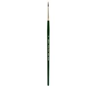 Silver Brush Series 2500S Ruby Satin Round Brush with Short Handle, Stiff Synthetic Filaments, Hunter Green, Size 2