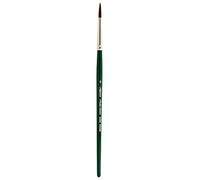 Silver Brush Series 2500S Ruby Satin Round Brush with Short Handle, Stiff Synthetic Filaments, Hunter Green, Size 6
