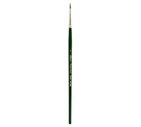Silver Brush Series 2500S Ruby Satin Round Brush with Short Handle, Stiff Synthetic Filaments, Hunter Green, Size 1