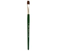 Silver Brush Series 2502S Ruby Satin Bright Brush with Short Handle, Stiff Synthetic Filaments, Hunter Green, Size 12