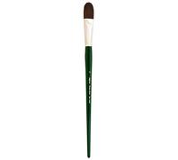 Silver Brush "Series 2503 Ruby Satin Filbert Long Handle Brush, Stiff Synthetic Filaments, Hunter Green, Size 12