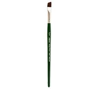 Silver Brush Series 2506S Ruby Satin Angular Brush with Short Handle, Stiff Synthetic Filaments, Hunter Green, Size 3/8-Inch, 10 mm