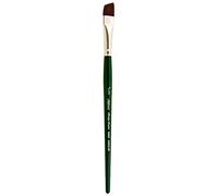 Silver Brush Series 2506S Ruby Satin Angular Brush with Short Handle, Stiff Synthetic Filaments, Hunter Green, Size 1/2-Inch, 13 mm