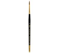 Silver Brush Series 7100S Renaissance Round Short Handle Brush, Pure Kolinsky Sable Hair, Black, Size 4