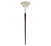 Silver Brush Silverstone Fan Long Handle Brush, Hog Bristle, Deep Maroon, Size 12