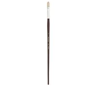 Silver Brush Silverstone Filbert Long Handle Brush, Hog Bristle, Deep Maroon, Size 4