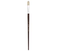 Silver Brush Silverstone Filbert Long Handle Brush, Hog Bristle, Deep Maroon, Size 8