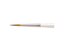 Silver Brush Ultra Mini Designer Round Short Handle Series 2431S Size 8, Golden Taklon Filaments, Pearl White, 17x1x1 cm