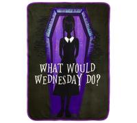 Silver Buffalo Addams Family What Would Wednesday Do 45" x 60" Fleece Throw | What Would Wednesday Do, Soft and Cozy, 180 GSM