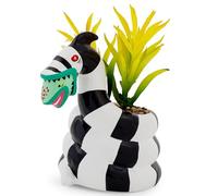 Silver Buffalo Beetlejuice Sandworm 6-Inch Ceramic Planter With Artificial Succulent