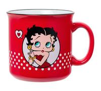 Silver Buffalo Betty Boop Core Circle Portrait and Polka Dots Glitter 20oz Ceramic Camper Mug