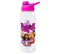 Silver Buffalo Bratz Featuring Cloe, Jade, Yasmin, and Sasha Water Bottle with Screw-On Lid, 28 Ounces