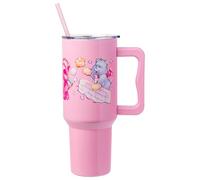 Silver Buffalo Care Bears Christmas Cuties Winter Fun Featuring Good Luck Bear, Cheer, and Christmas Wishes Bear Stainless Steel Tumbler with Handle and Straw, Fits in Standard Cup Holder, 40 Ounces