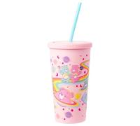 Silver Buffalo Care Bears Cosmic Rainbow Stars Matte Finish 20oz Tall Plastic Tumbler