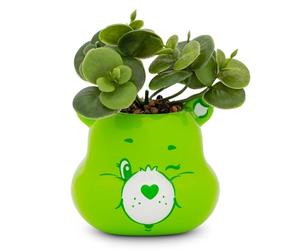 Silver Buffalo Care Bears Good Luck Bear 5-Inch Ceramic Mini Planter With Artificial Succulent