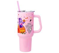Silver Buffalo Care Bears Halloween Stainless Steel Tumbler with Handle Featuring Harmony, Cheer, Share, and Trick-or-Sweet Bear, Fits in Standard Cup Holder, 40 Ounces