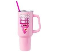 Silver Buffalo Care Bears Love-A-Lot Bear Mood Stainless Steel Tumbler with Handle and Straw, Fits in Standard Cup Holder, 40 Ounces