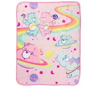 Silver Buffalo Care Bears Rainbow Cosmic Space Featuring Cheer Bear and Wish Bear 45" x 60" Fleece Throw Blanket