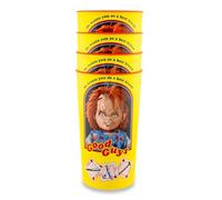 Silver Buffalo Chucky He Wants You As a Best Friend “Good Guys” 4 Pack Plastic Cup Set, 22 Ounces