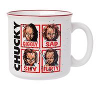 Silver Buffalo Chucky Moods Horror Ceramic Camper Mug, 20 Ounces
