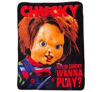 Silver Buffalo Chucky Wanna Play Fleece Throw Blanket - 50x60 Inches | Soft and Cozy Blanket for Horror Fans