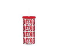 Silver Buffalo Coca-Cola Pop Art Plastic Tall Cold Cup with Lid and Straw, 20 Ounces