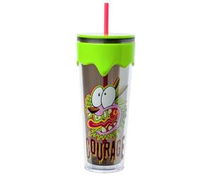 Silver Buffalo Courage The Cowardly Dog Scared Courage 26oz. Plastic Drip Tumbler
