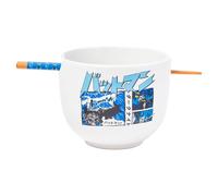 Silver Buffalo DC Comics Batman Japanese Manga Panels Ceramic Ramen Noodle Rice Bowl with Chopsticks, Microwave Safe, 20 Ounces