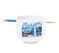 Silver Buffalo DC Comics Batman Japanese Manga Panels Ceramic Ramen Noodle Rice Bowl with Chopsticks, Microwave Safe, 20 Ounces