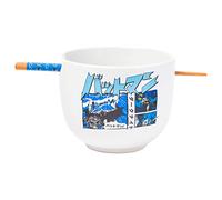 Silver Buffalo DC Comics Batman Japanese Manga Panels Ceramic Ramen Noodle Rice Bowl with Chopsticks, Microwave Safe, 20 Ounces