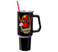Silver Buffalo Deadpool Gold Chains 40oz Stainless Steel Tumbler w Handle
