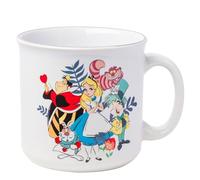 Silver Buffalo Disney Alice in Wonderland Featuring Queen of Hearts, Cheshire Cat, Mad Hatter, and White Rabbit Ceramic Camper Mug, 20 Ounces
