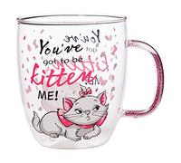 Silver Buffalo Disney Aristocats You've Got to be Kitten Me Glitter Handle Glass Mug, 14 Ounces