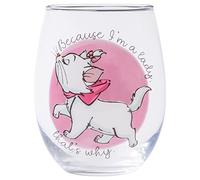 Silver Buffalo Disney Classics Aristocats Marie I'm a Lady Stemless Wine Glass, 20-Ounces